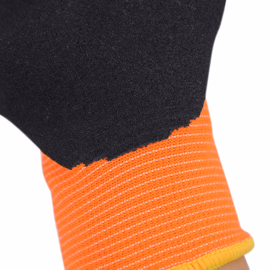 Doublure en nylon Spandex Plus CE calibre 15 avec gants enduits de sable en nitrile